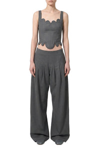 Pantalon large en laine - Grey