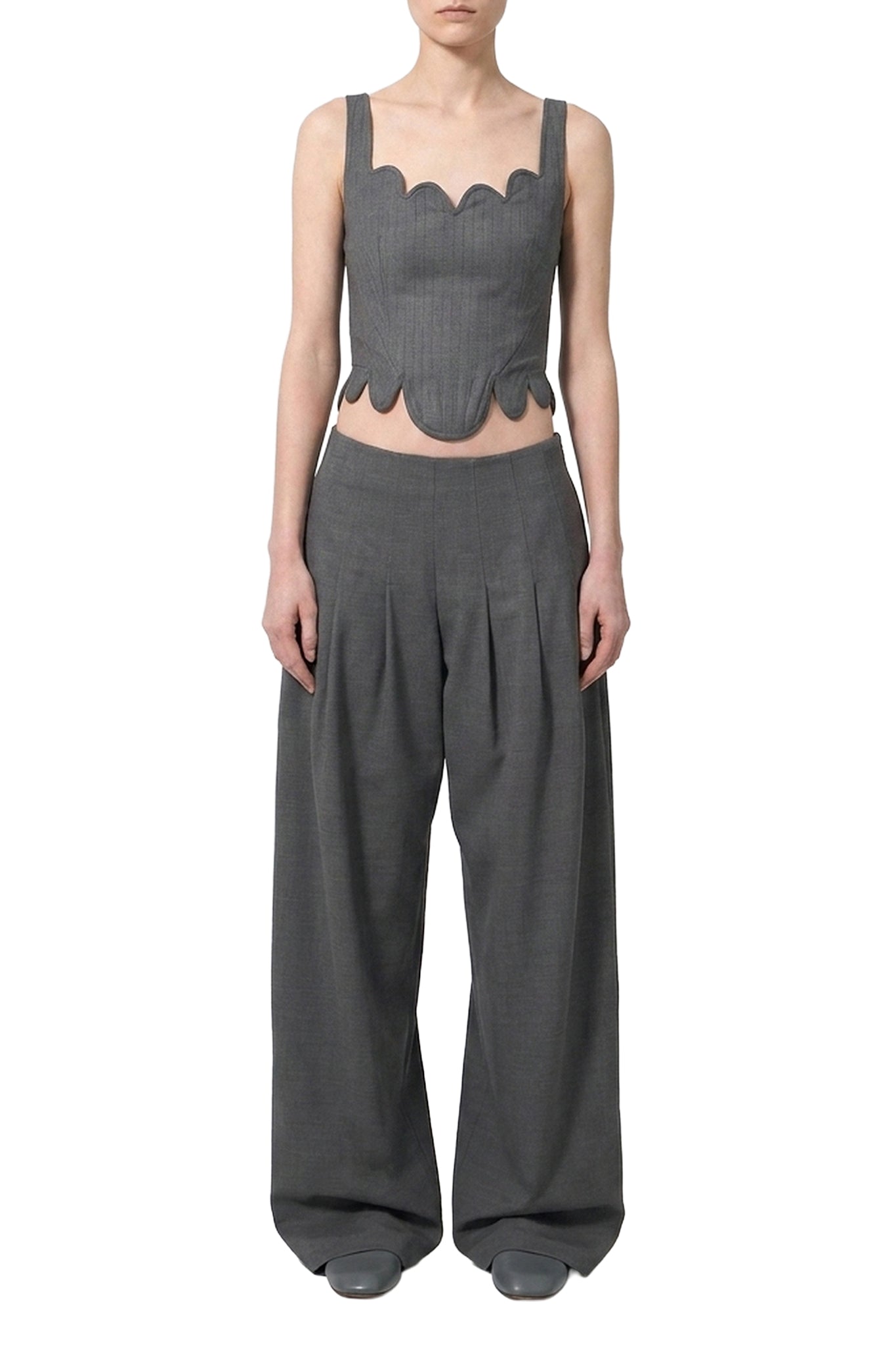 Pantalon large en laine - Grey