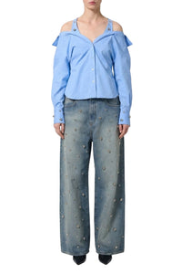 Chemise épaules dénudées - Sky Blue
