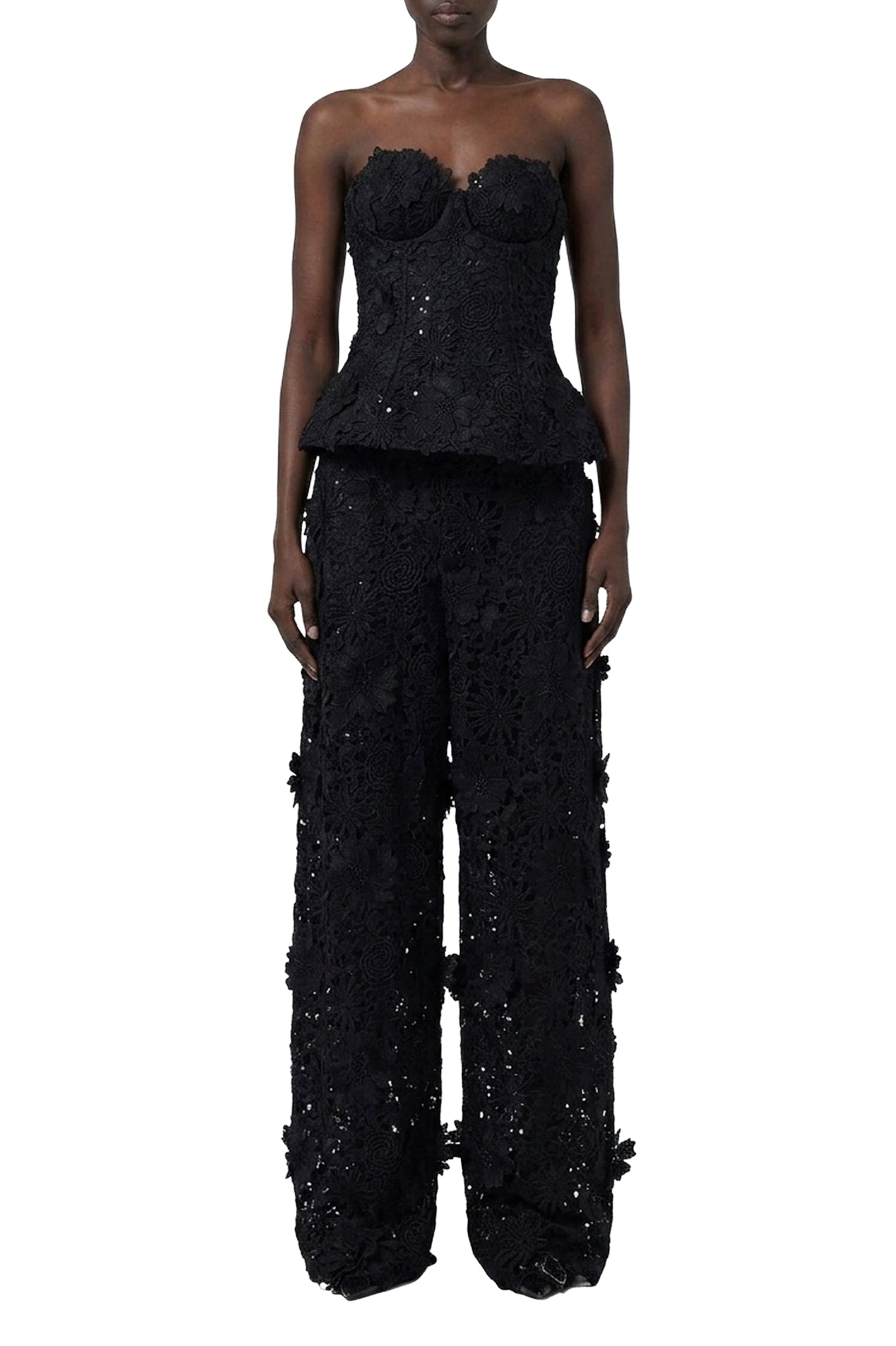 Top bustier en dentelle - Black