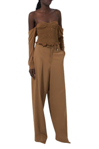 Chemise en soie - Camel