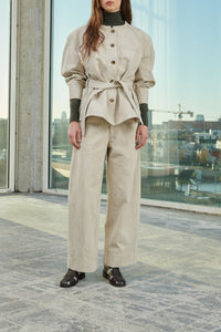 Venice jacket with cotton waistband - Beige & Ecru
