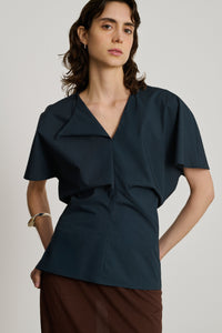 BLEU NUIT BLOUSE EMBRUN
