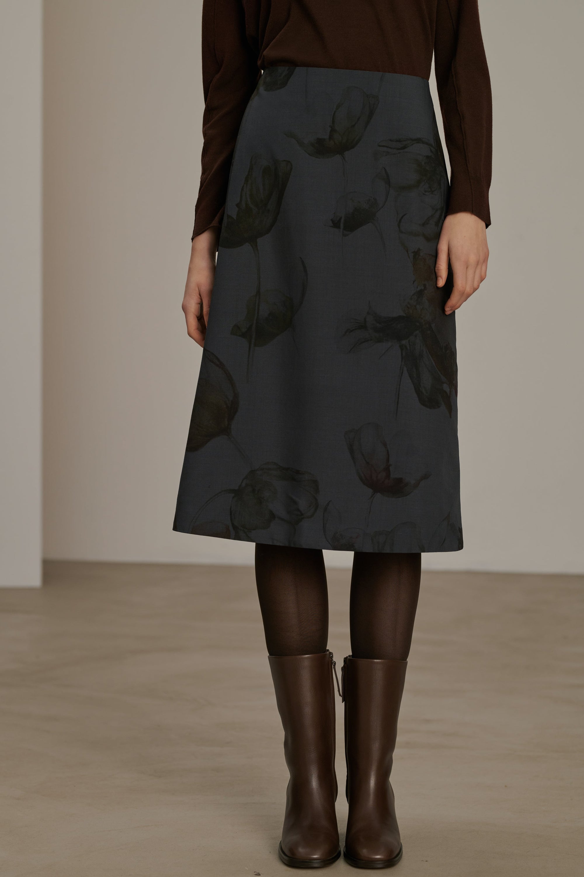 GRIS ANTHRACITE JUPE VALET