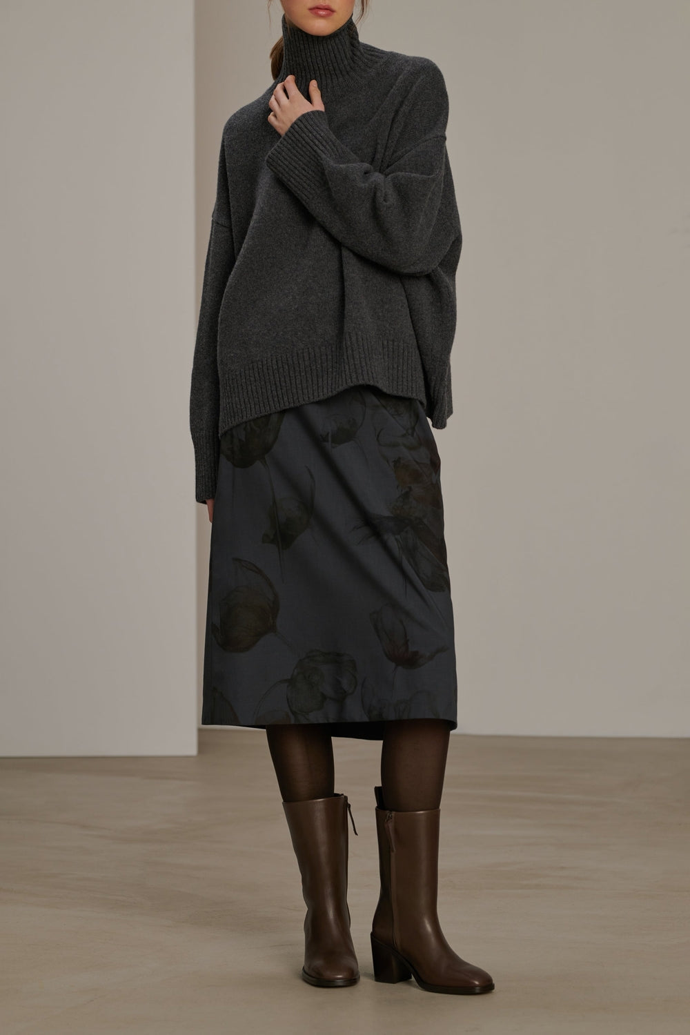 GRIS ANTHRACITE JUPE VALET