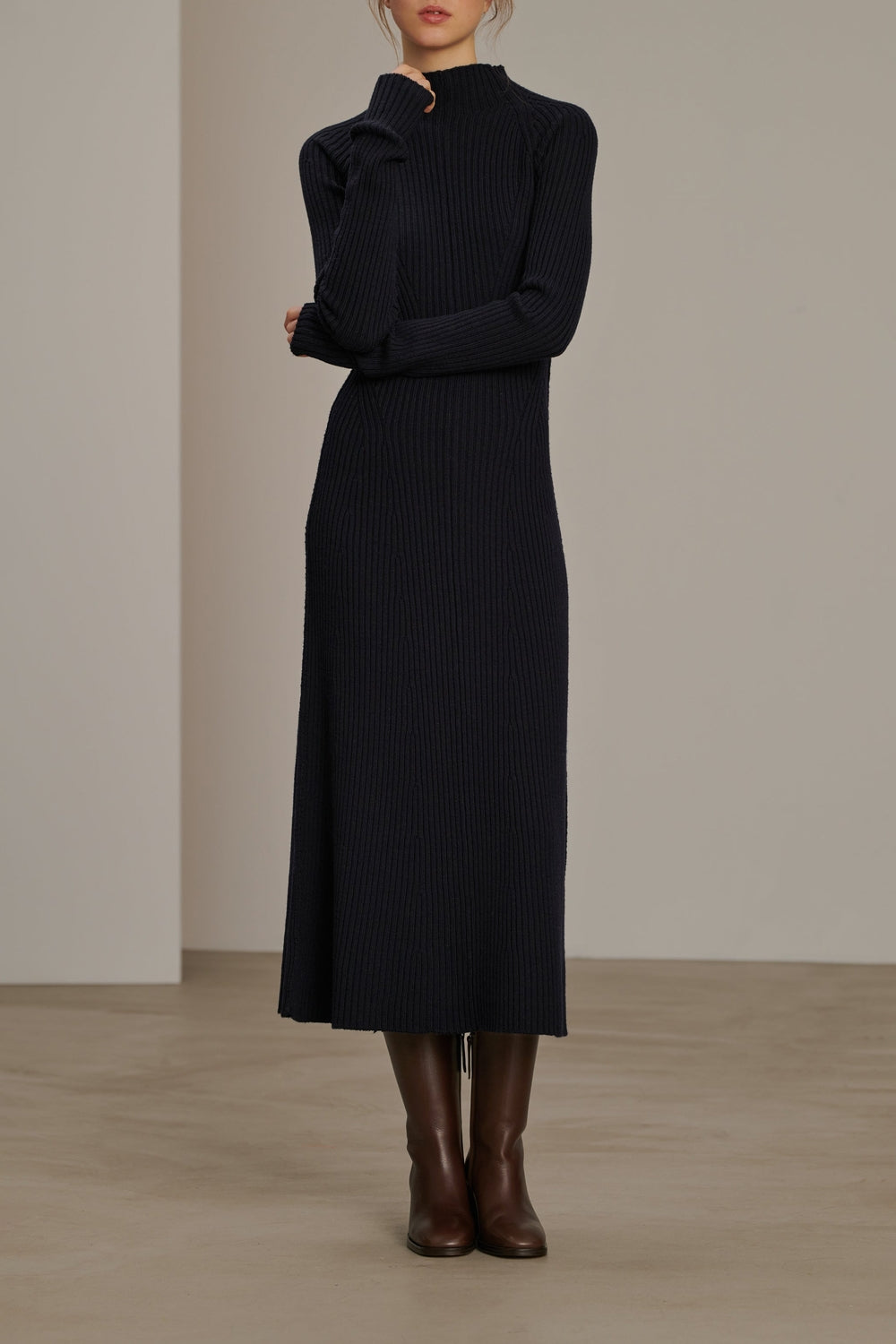 NAVY ROBE TRICOT BEATRICE