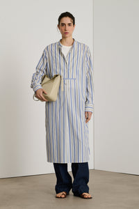 BLEU/BLANC ROBE CHAINE & TRAME DOLORES