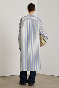 BLEU/BLANC ROBE CHAINE & TRAME DOLORES