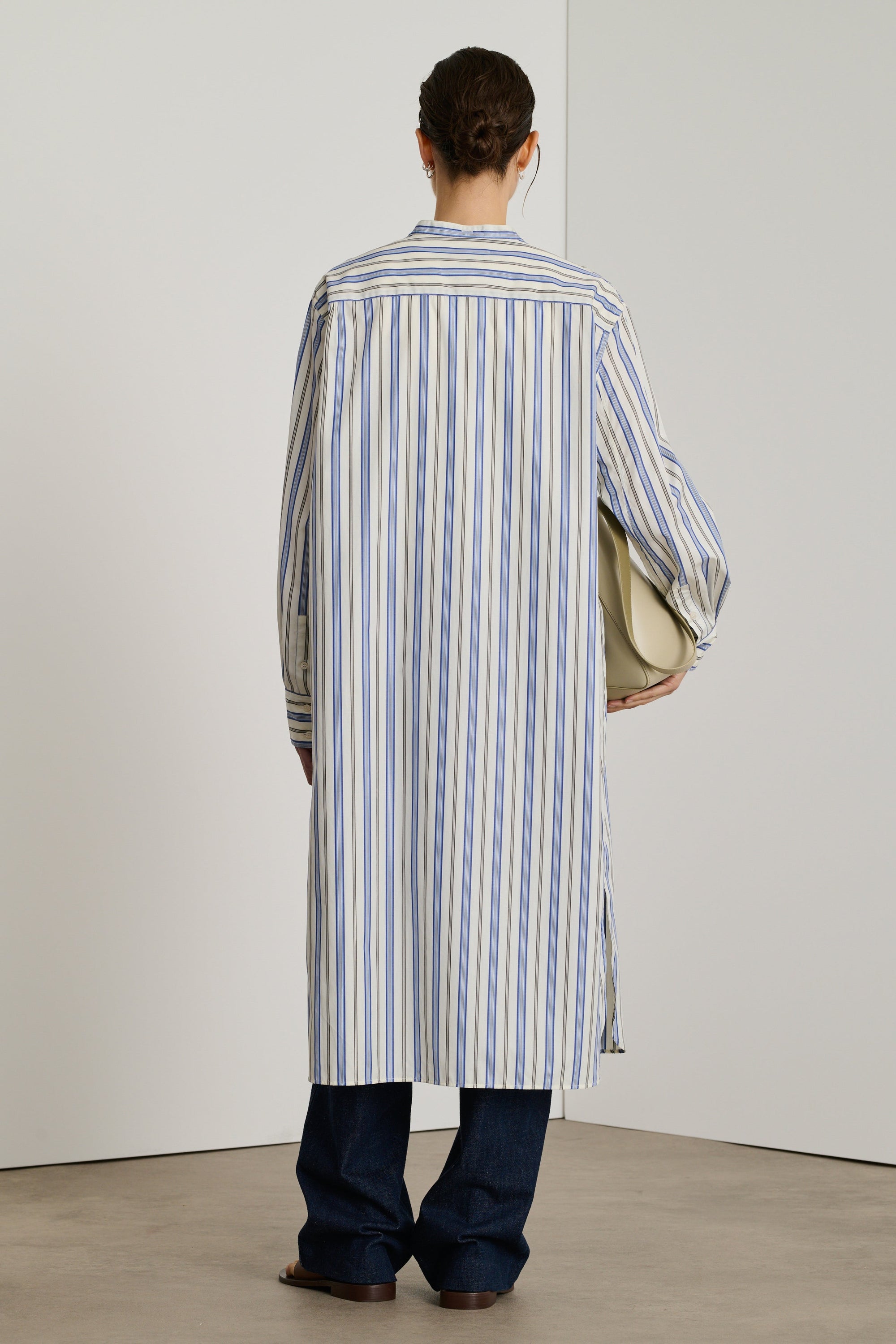 BLEU/BLANC ROBE CHAINE & TRAME DOLORES
