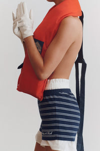 Short ultra-court avec logo Signature - Bleu marine foncé