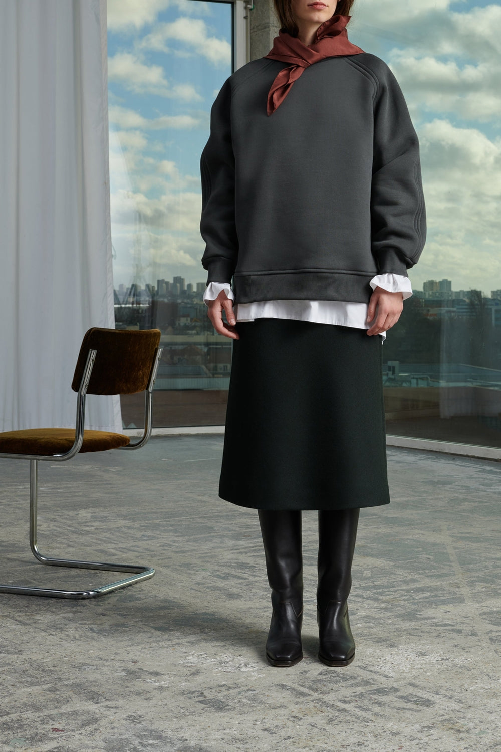 Sweatshirt Walt en coton - Gris Anthracite