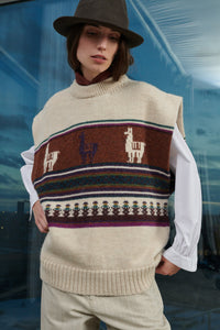 MULTICO BEIGE _ Pull Warner en laine - Multico beige