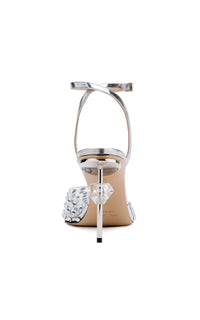 Escarpins à bride 100 Double Diamond à strass - Transparent Silver