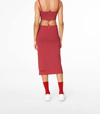 Jupe tube en maille - True Red