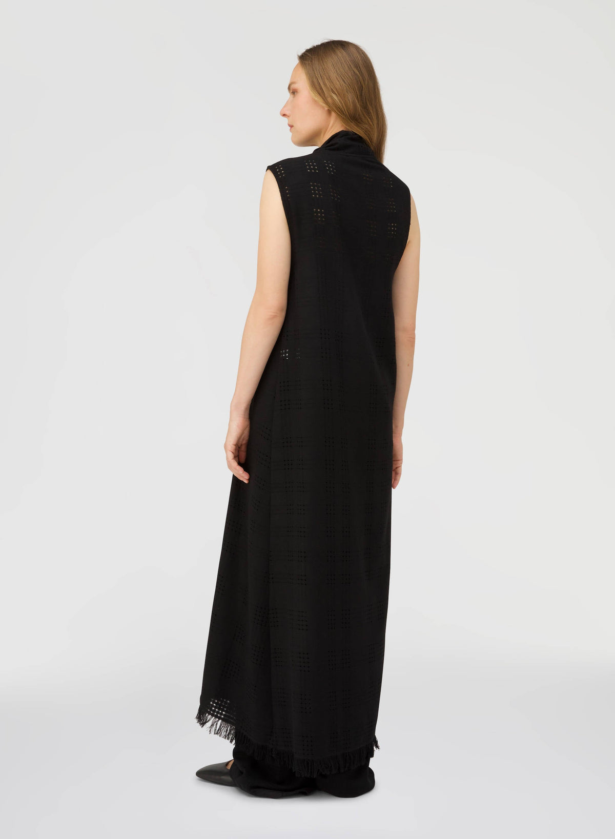 BLACK SUPERLIGHT CASHMERE VEST DRESS