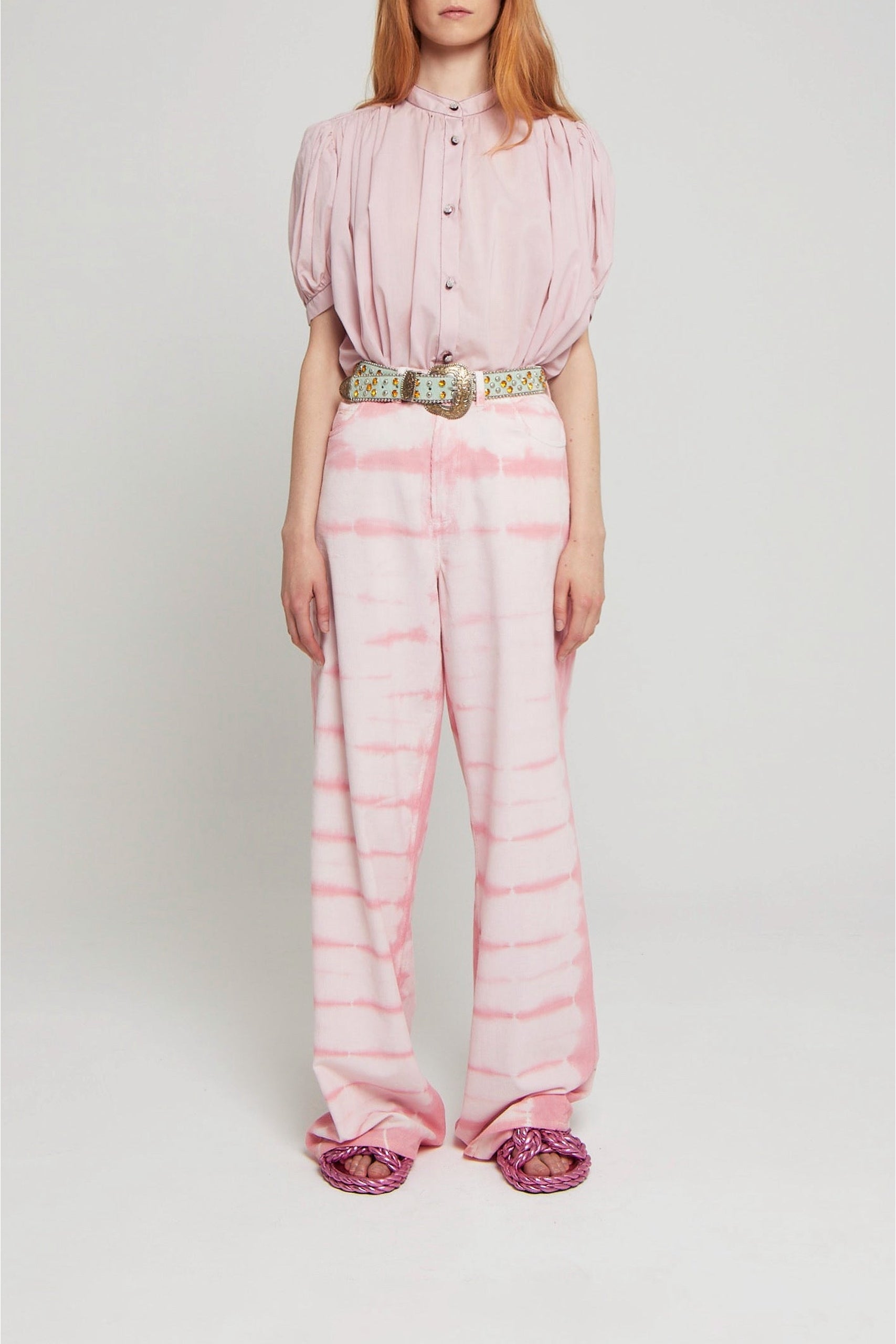 Jean wide leg Enca tie and dye - Pink