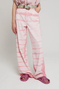 Jean wide leg Enca tie and dye - Pink
