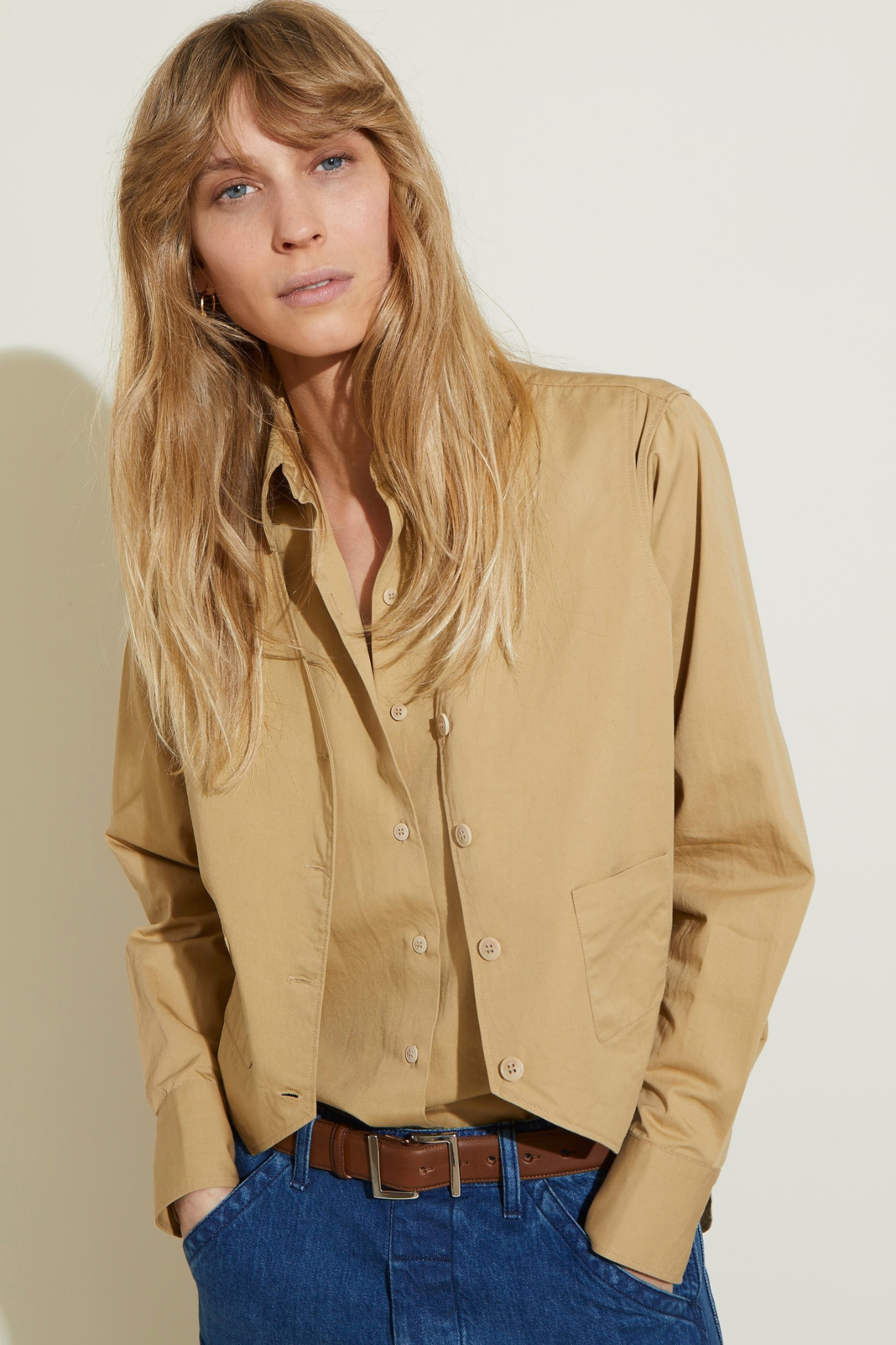 ZNOSTOCK_SAND SHIRT MARCIA - Sand