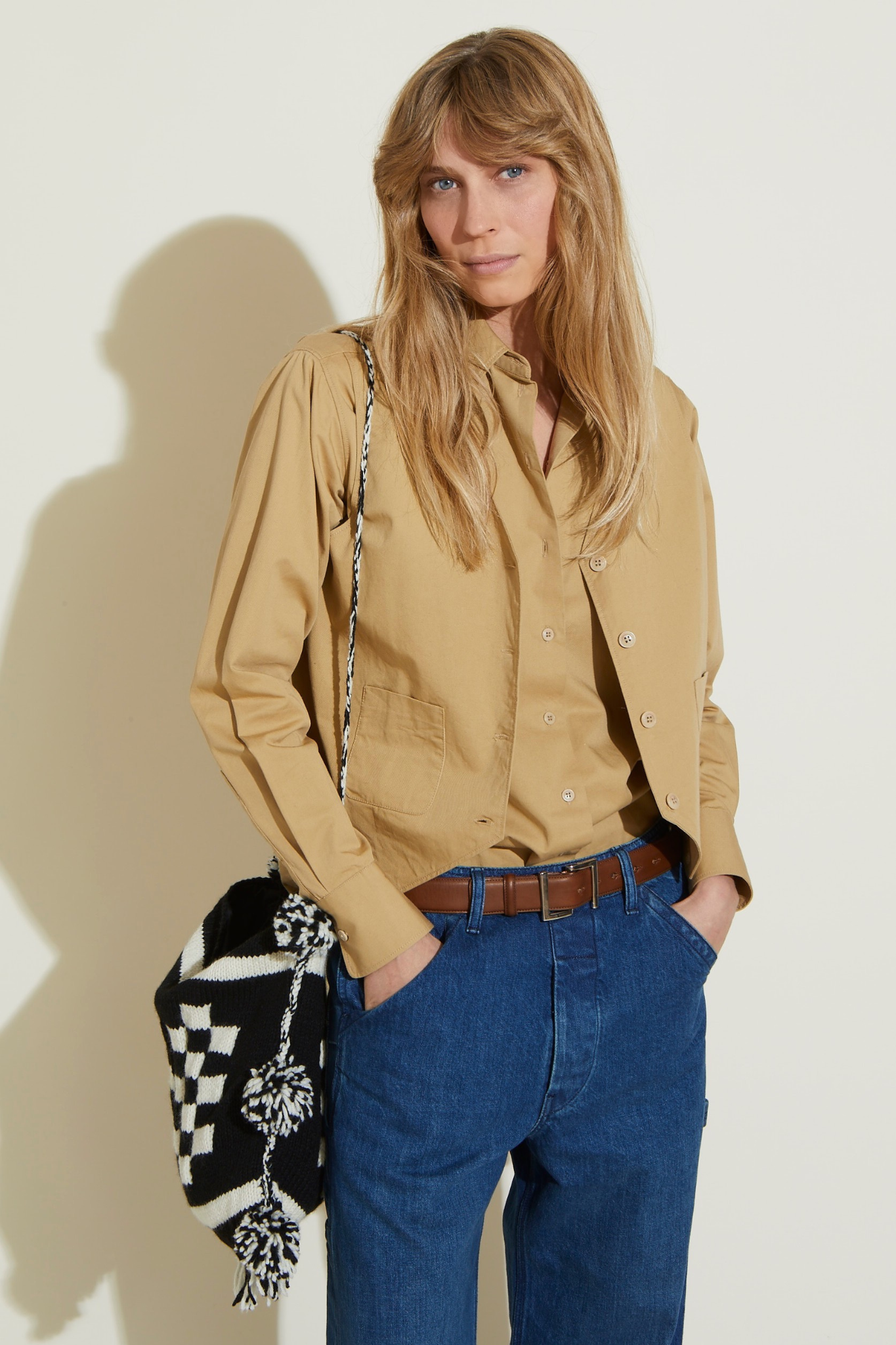 ZNOSTOCK_SAND SHIRT MARCIA - Sand