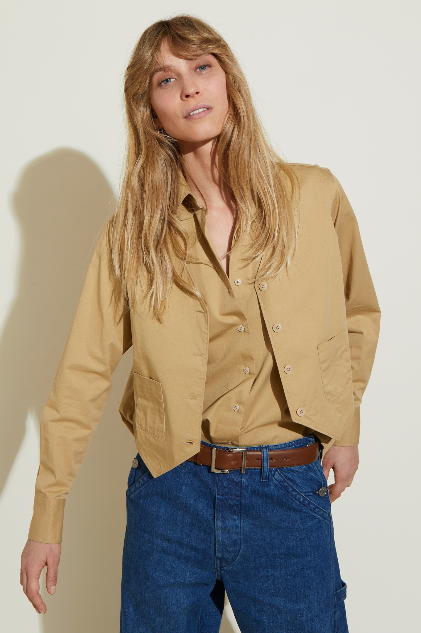ZNOSTOCK_SAND SHIRT MARCIA - Sand