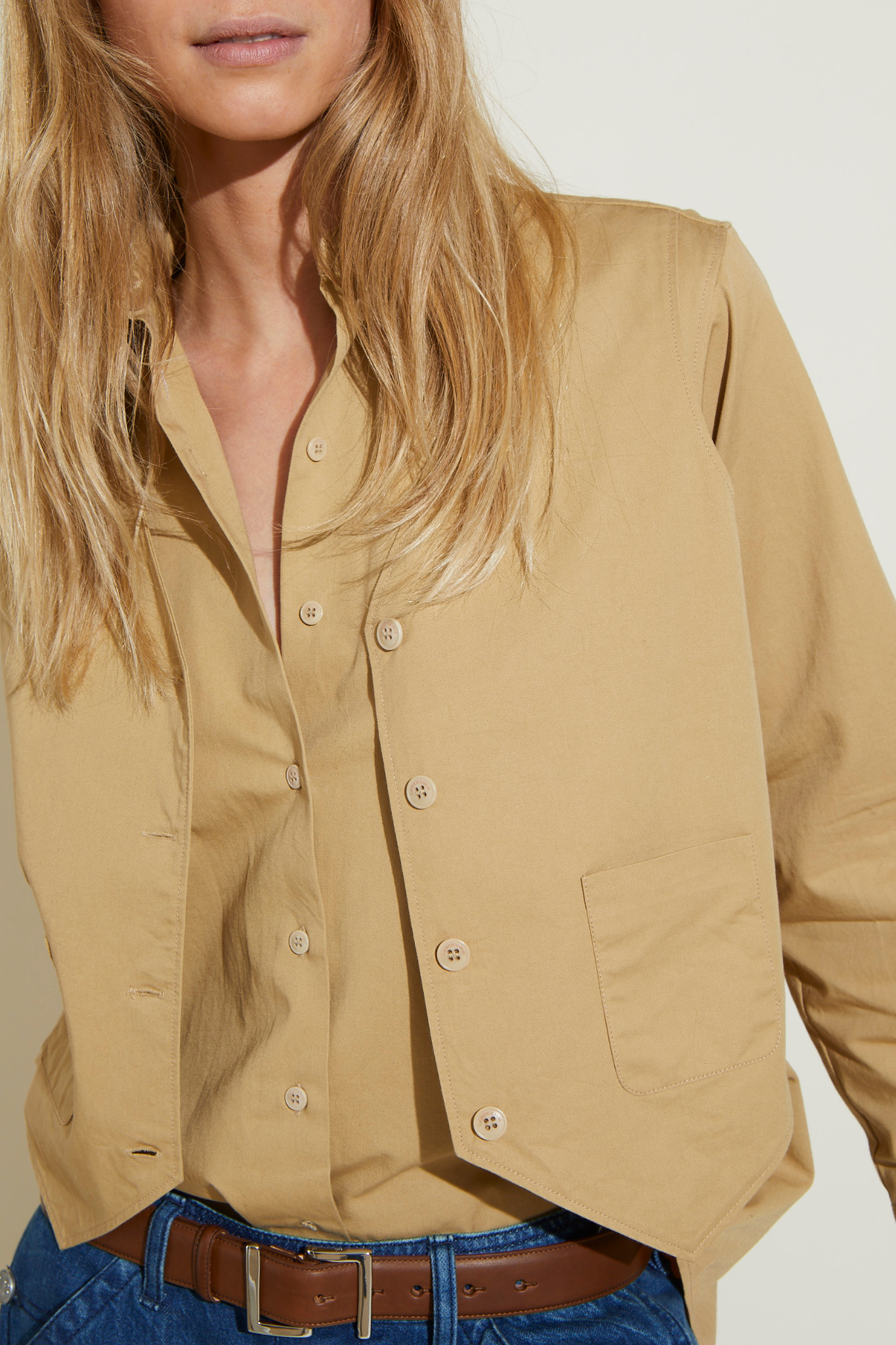 ZNOSTOCK_SAND SHIRT MARCIA - Sand