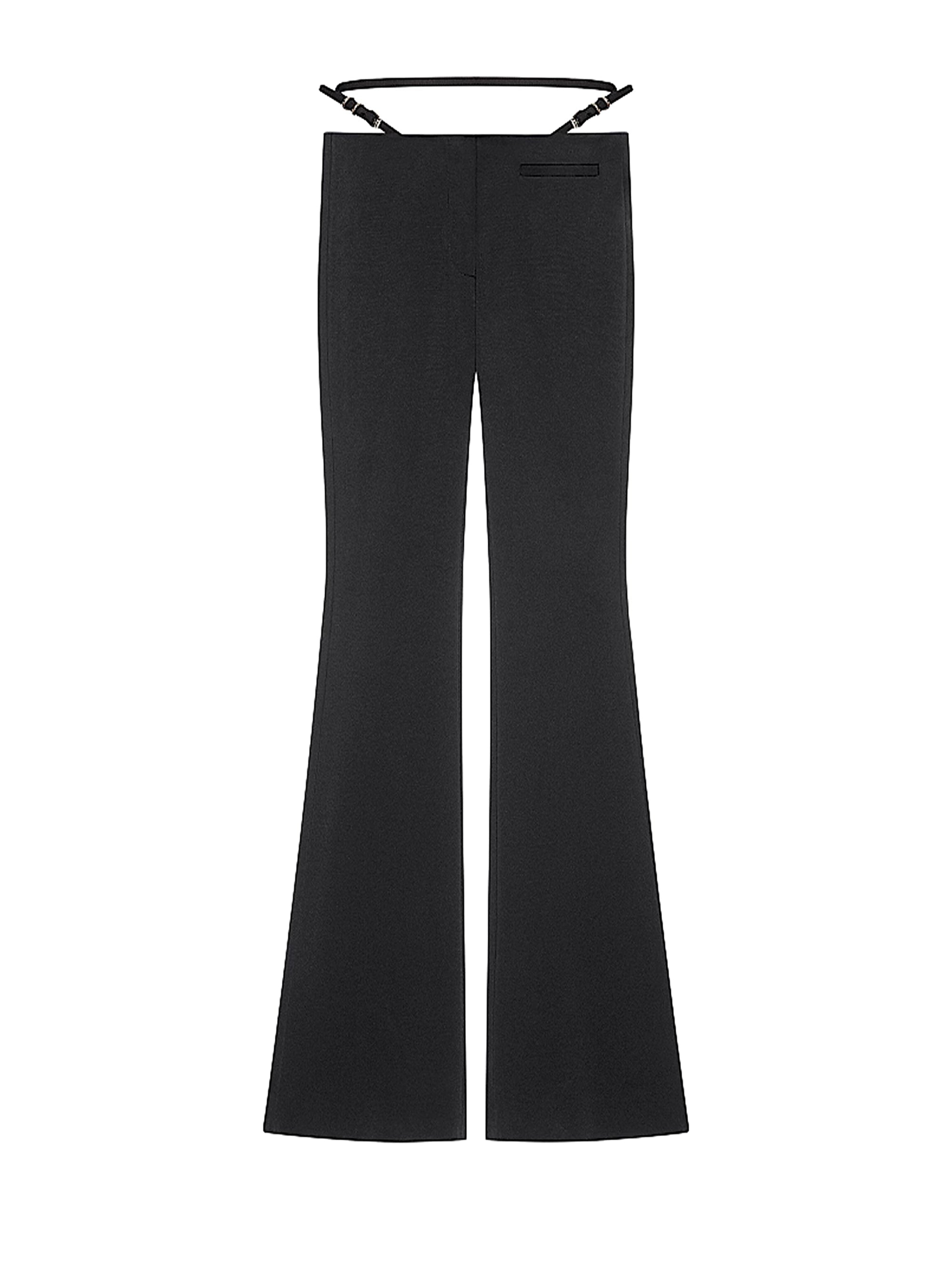 Pantalon évasé avec boucle - Noir