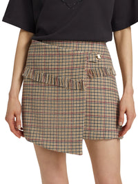 Jupe courte asymétrique en laine - Tiger's Eye
