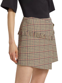 Jupe courte asymétrique en laine - Tiger's Eye