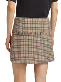 Jupe courte asymétrique en laine - Tiger's Eye