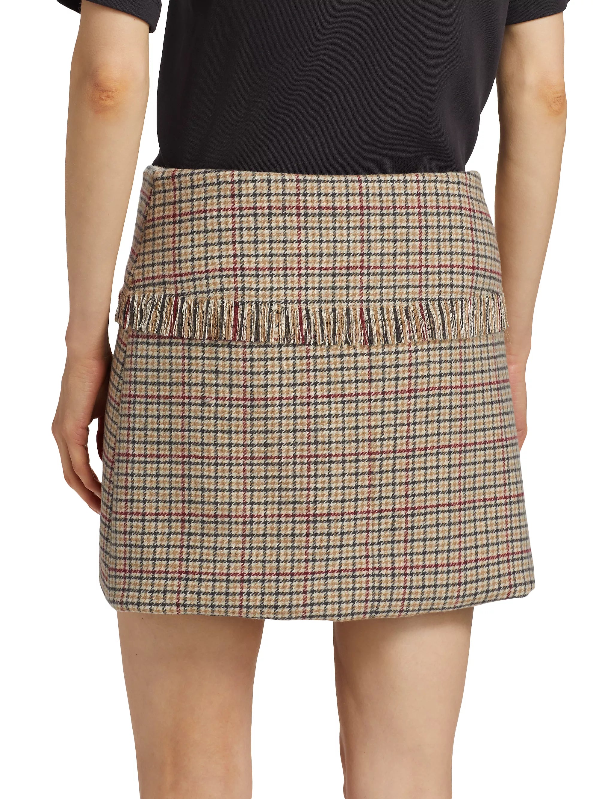 Jupe courte asymétrique en laine - Tiger's Eye