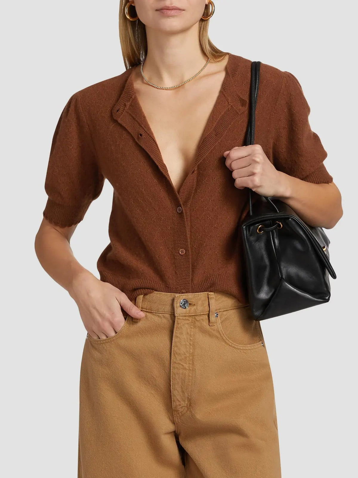Cashmere cardigan - Chestnut