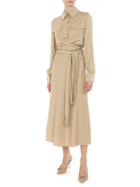 Robe longue fluide - Beige