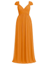 Robe longue en soie - Orange