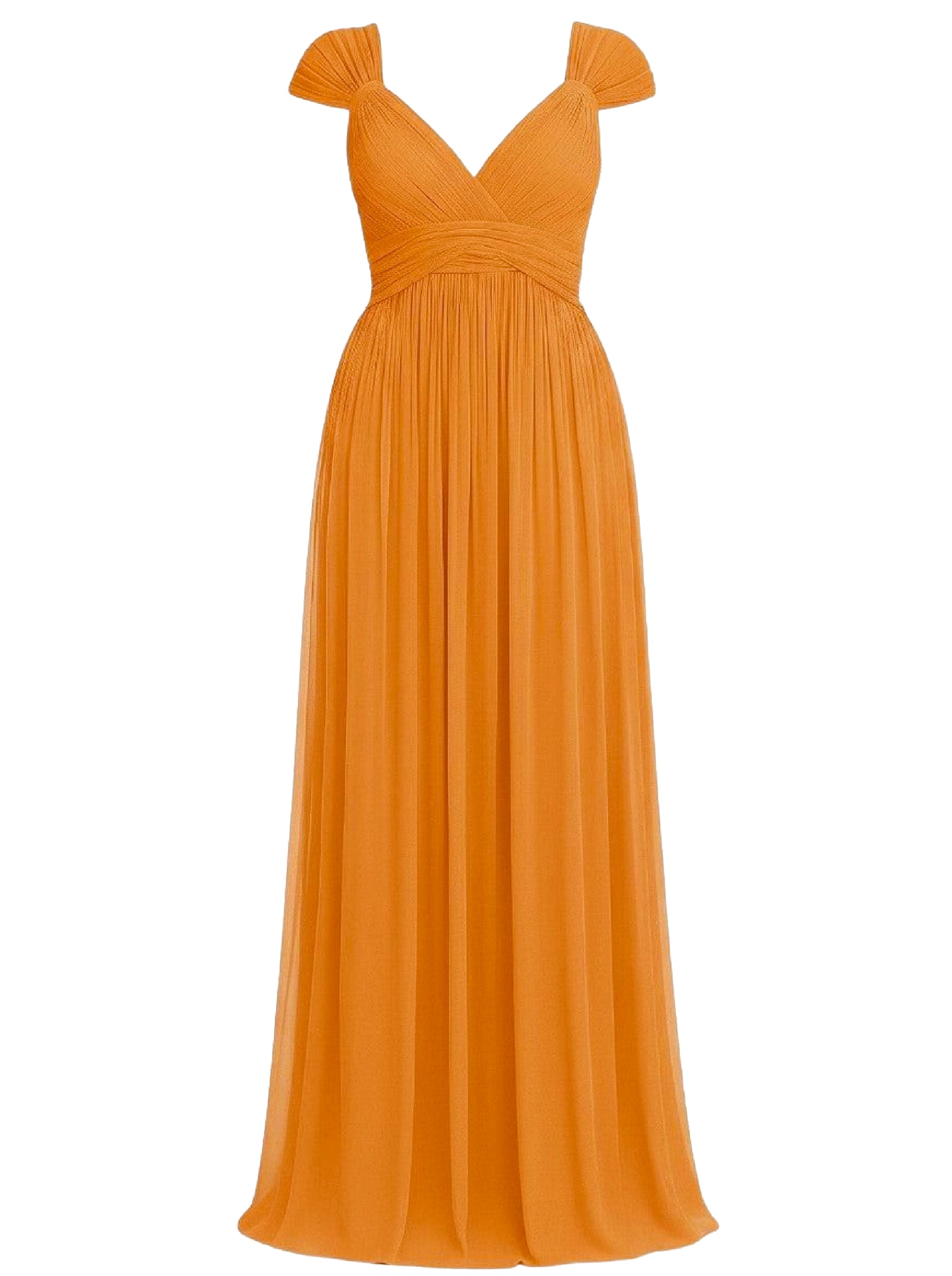 Robe longue en soie - Orange