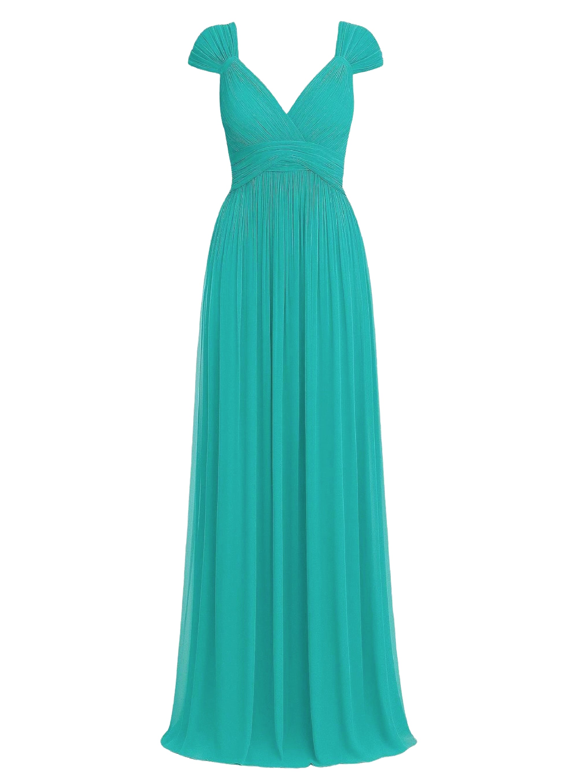 Robe longue en soie - Green & Light Blue
