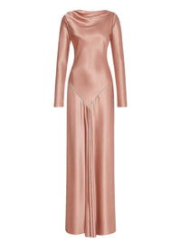 Robe longue en satin brillant - Pink