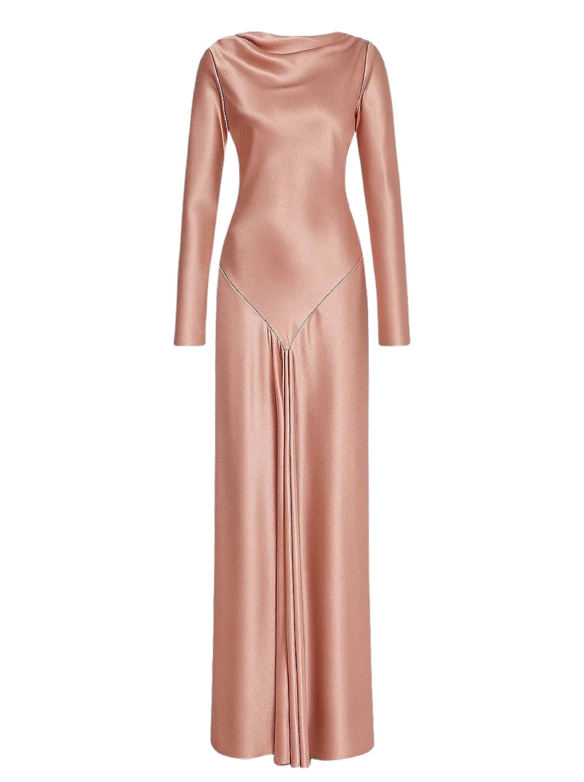 Robe longue en satin brillant - Pink