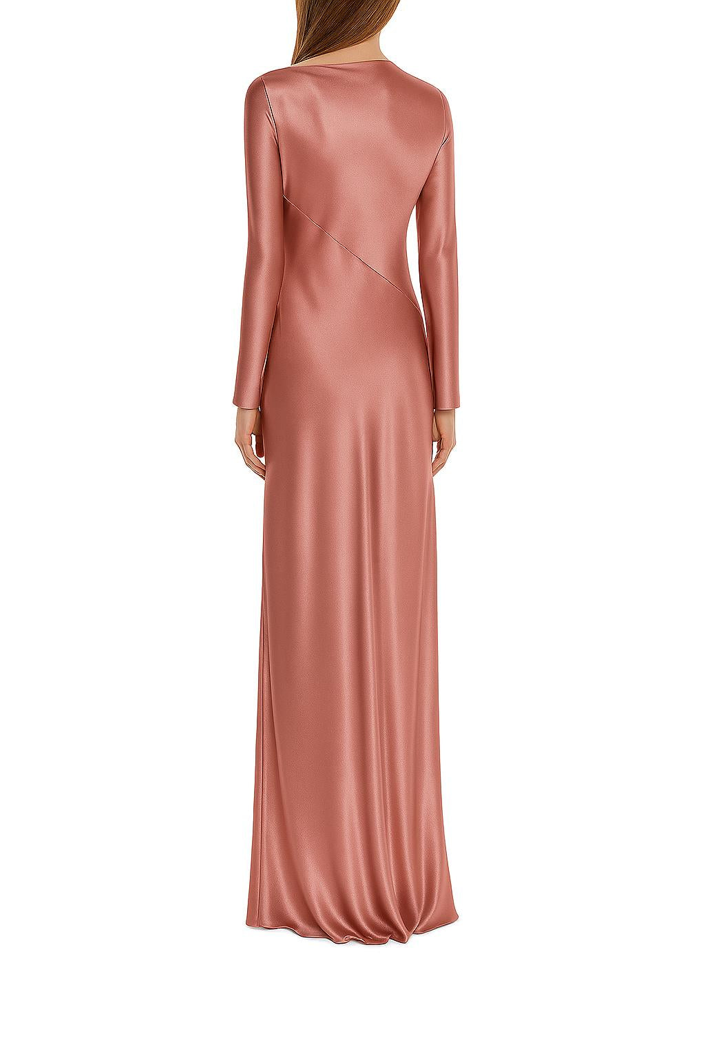 Robe longue en satin brillant - Pink