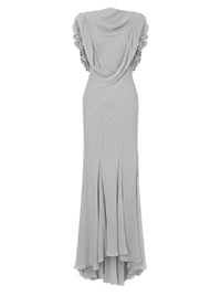 Robe longue à volants - Ice Grey