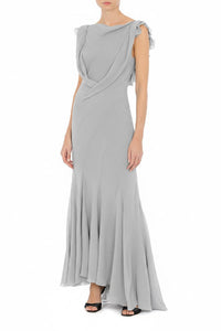Robe longue à volants - Ice Grey