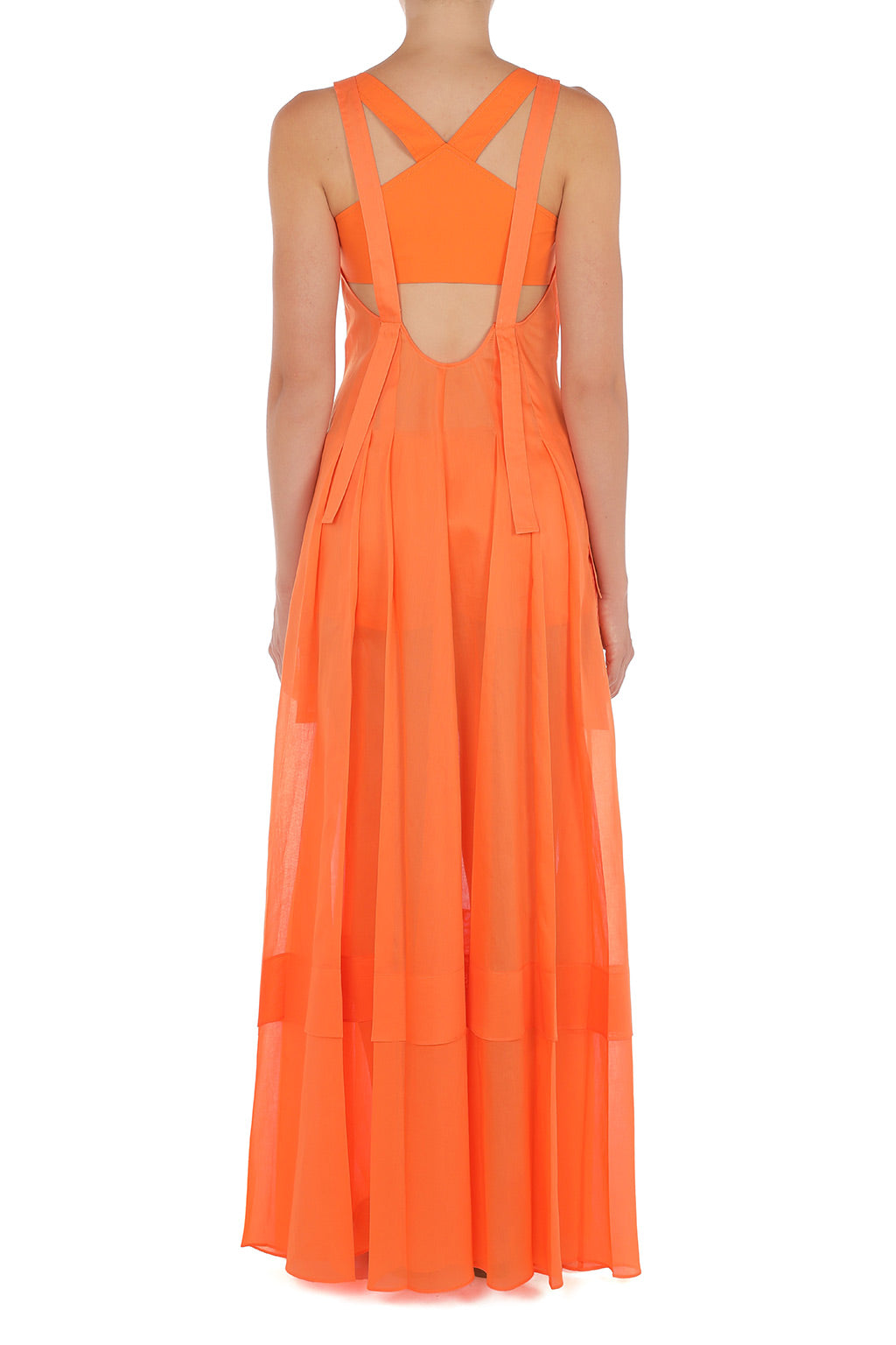 Robe longue chemisier - Orange