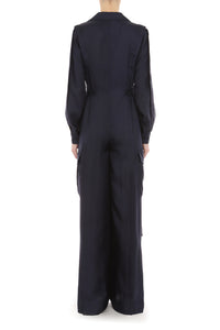Combinaison fluide en soie - Dark Blue