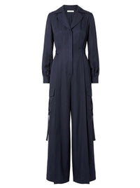 Combinaison fluide en soie - Dark Blue