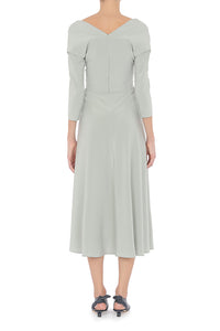 Robe midi en soie - Ice Grey