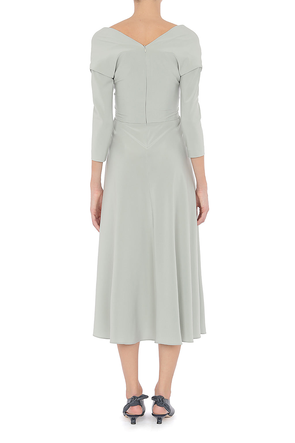 Robe midi en soie - Ice Grey