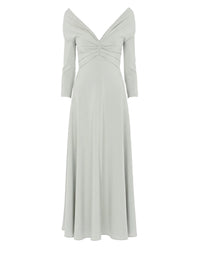 Robe midi en soie - Ice Grey
