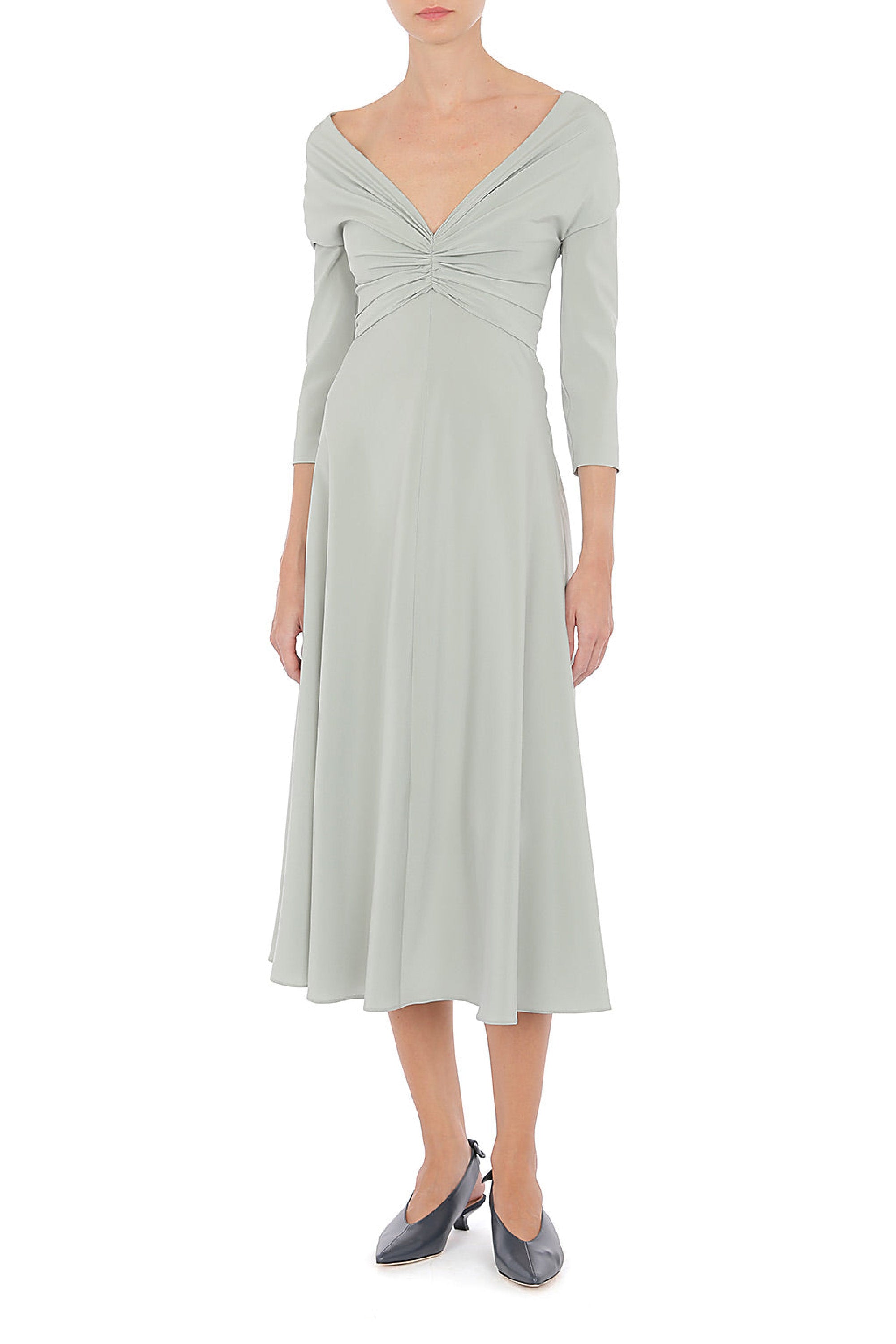 Robe midi en soie - Ice Grey