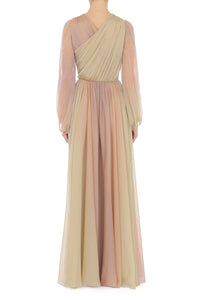 Robe longue en soie drapée - Fantasy Grey