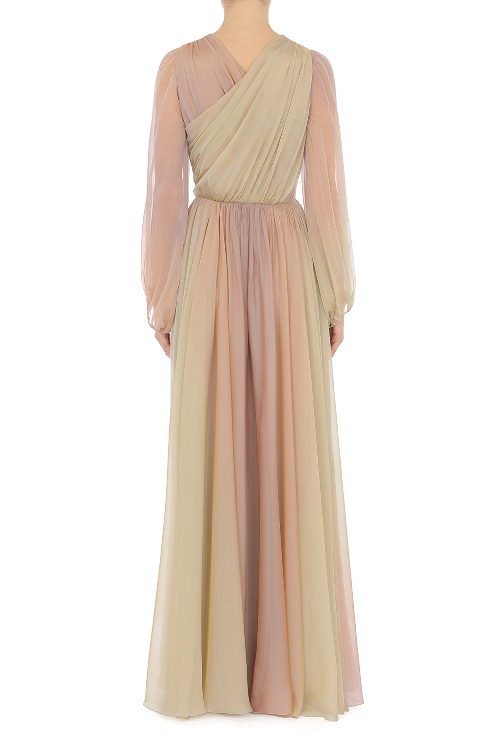 Robe longue en soie drapée - Fantasy Grey