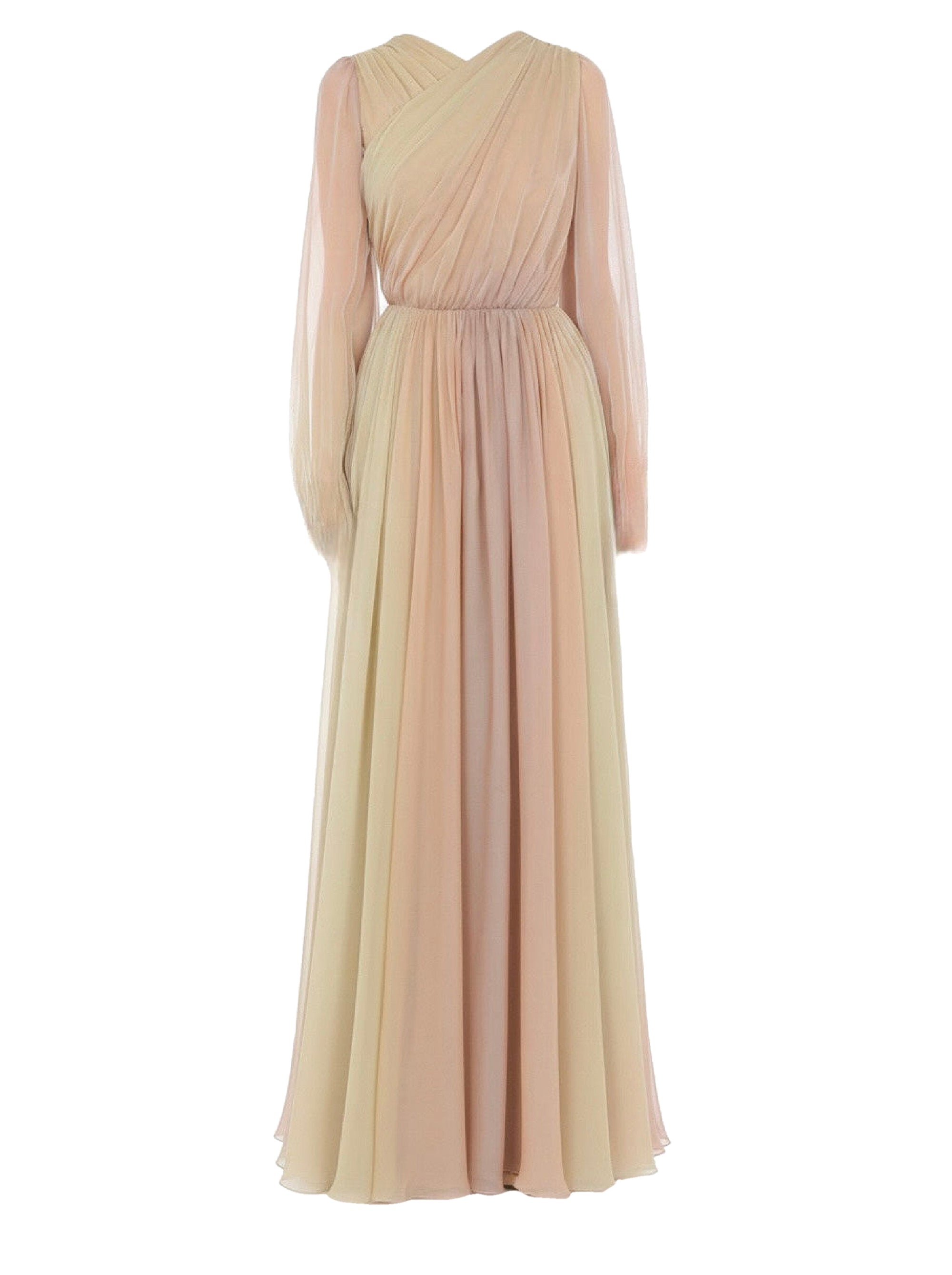 Robe longue en soie drapée - Fantasy Grey